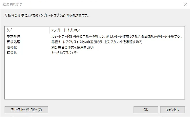 受信者の互換性の変更