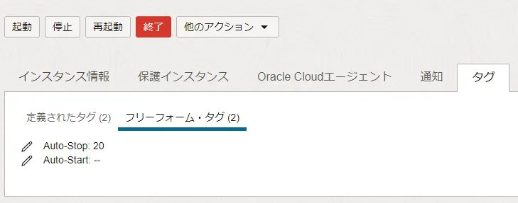 20 時に自動停止のみの場合